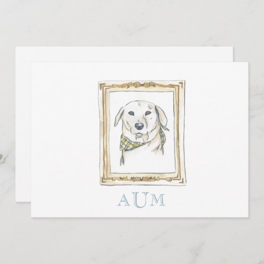 Yellow Lab Faire-part stationnaire (Devant / Derrière)