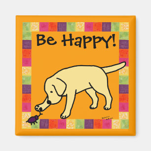 Yellow Lab Friendly Cartoon Labrador Magneet
