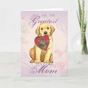 Yellow Lab Heart mama Kaart