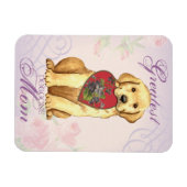 Yellow Lab Heart mama Magneet (Horizontaal)