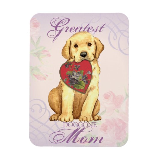 Yellow Lab Heart mama Magneet (Verticaal)