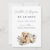 Yellow Lab Hond bruiloft Save the dates Save The Date (Voorkant)