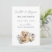 Yellow Lab Hond bruiloft Save the dates Save The Date (Staand voorkant)
