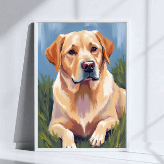 Yellow Lab Hond Huisdier Schilderen Art Poster Pri