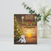 Yellow lab kerst feestdagenkaart (Staand voorkant)