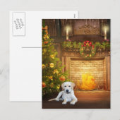 Yellow lab kerst feestdagenkaart (Voorkant / Achterkant)