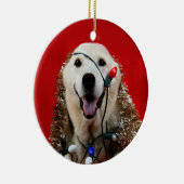 Yellow lab kerst keramisch ornament (Rechts)
