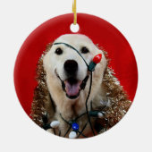 Yellow lab kerst keramisch ornament (Achterkant)