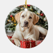 Yellow Lab kerst Keramisch Ornament (Achterkant)