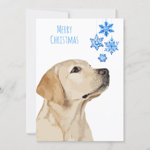 Yellow Lab kerstsnowflakes Cute Labrador Dog Kaart