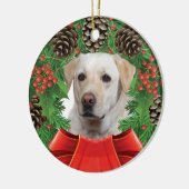 Yellow Lab kerstversiering Keramisch Ornament (Links)