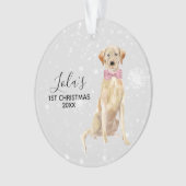 Yellow Lab Labrador Retriever Holiday Kerstmis Ornament (voorkant)