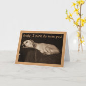 Yellow Lab Pit Husky Ik mis je Kaart (Gele Bloem)