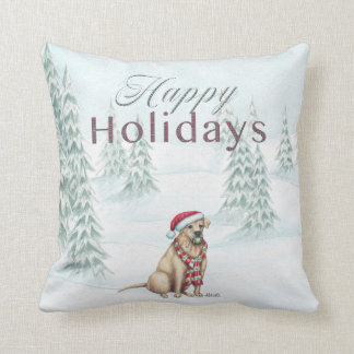 Yellow Lab Prettige feestdagen Pillow Kussen