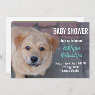 Yellow Lab Puppy Baby shower Invitation Kaart