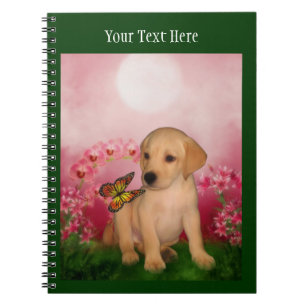 Yellow Lab Puppy Fantasy Dog Art Notitieboek
