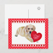 Yellow Lab Puppy Valentijnsdag kaart (Voorkant / Achterkant)