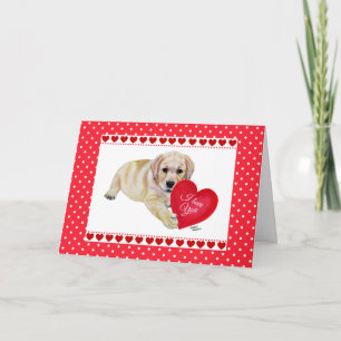 Yellow Lab Puppy Valentijnsdag kaart