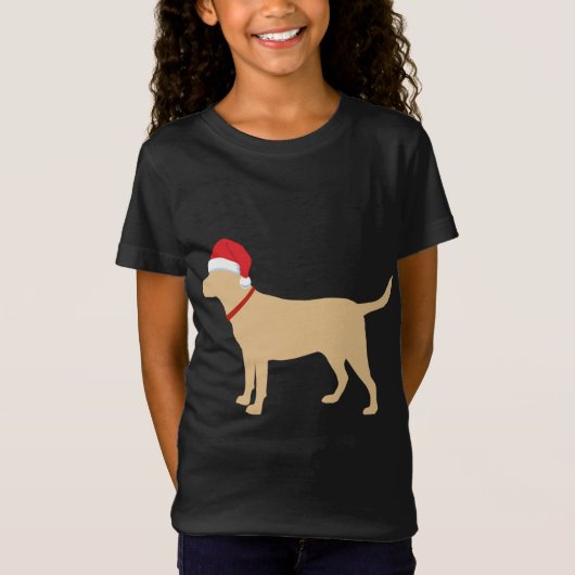 Yellow Lab Santa Hat Schattigee Labrador Kerst T-shirt (Voorkant)