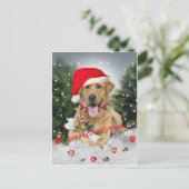 Yellow Lab Santa Paws Kaart (Staand voorkant)