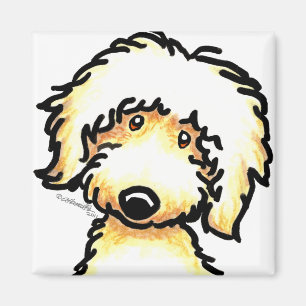 Yellow Labradoodle Art Magneet
