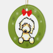Yellow Labradoodle kerstclassic Keramisch Ornament (Links)