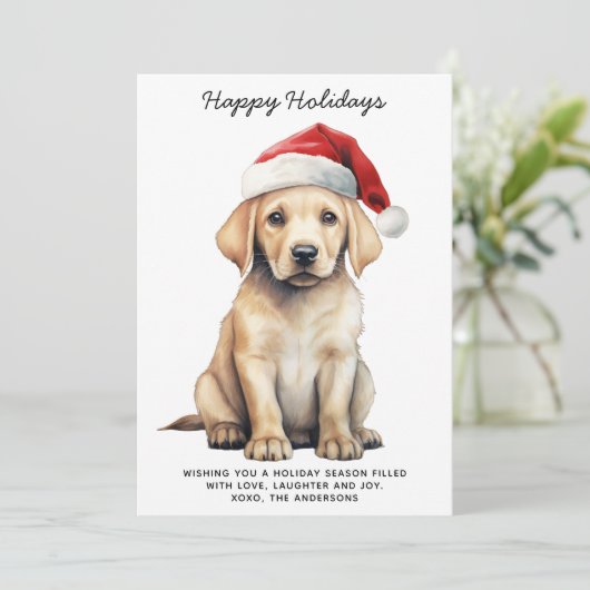 Yellow Labrador 2025 Kalender Hondenliefhebber Ker Feestdagenkaart (Staand voorkant)