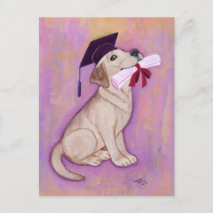 Yellow Labrador-Afstuderen Aankondigingskaart