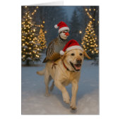 Yellow Labrador and Partridge Christmas card (Devant)