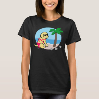 Yellow Labrador Bikini Girl T-shirt