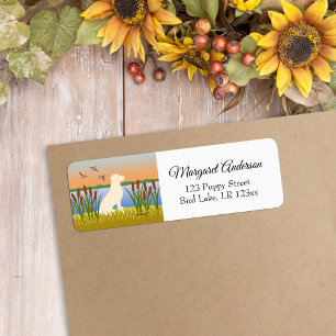 Yellow Labrador Bird Dog Sunset Etiket