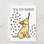 Yellow Labrador Confetti Verjaardagsfeest Kaart (Voorkant)