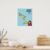 Yellow Labrador Diving Cartoon Poster (Keuken)