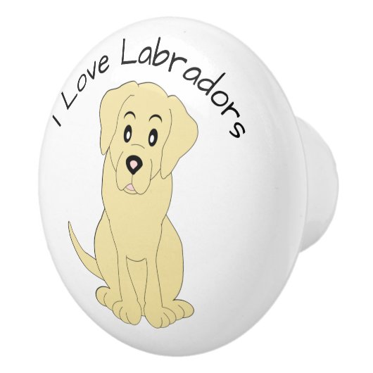 Yellow Labrador Dog Design Keramische Knop (Rechts)