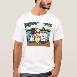 Yellow Labrador en mam en pap T-shirt