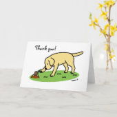 Yellow Labrador Friendly Thank You Card Kaart (Gele Bloem)