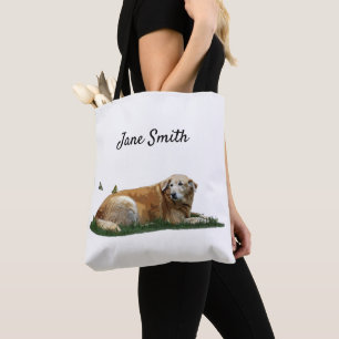 Yellow Labrador Gemengde Ras Dog Quote Canvas tas