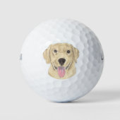 Yellow Labrador Golfballen (Voorkant)