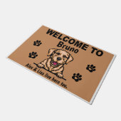 Yellow Labrador Lab Welcome Personalized Custom Deurmat (Schuin)