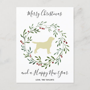 Yellow Labrador Merry kerstlabrador Retriever Feestdagenkaart