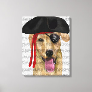 Yellow Labrador Pirate 2 Canvas Afdruk