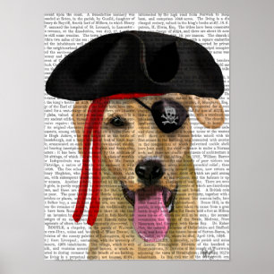 Yellow Labrador Pirate 2 Poster