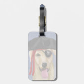 Yellow Labrador Pirate Bagagelabel (Achterkant verticaal)