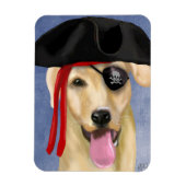 Yellow Labrador Pirate Magneet (Verticaal)