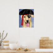 Yellow Labrador Pirate Poster (Keuken)