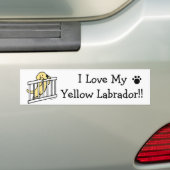 Yellow Labrador Puppy Cartoon Bumpersticker (Op auto)