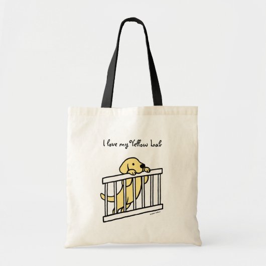Yellow Labrador Puppy Cartoon Tote Bag (Voorkant)
