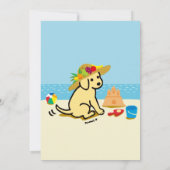 Yellow Labrador Puppy Straw Pet Baby shower Kaart (Achterkant)