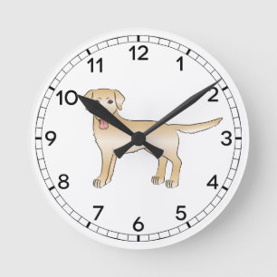 Yellow Labrador Retriever Cartoon Dog Illustratie Ronde Klok