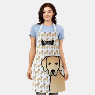 Yellow Labrador Retriever Cartoon Dog & Name Schort